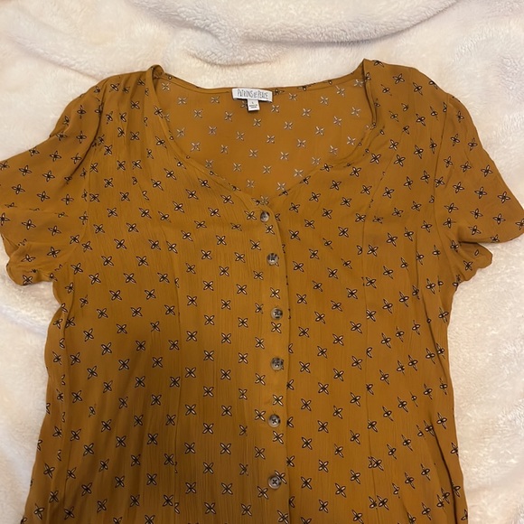 Button up mustard yellow dress - Picture 2 of 4